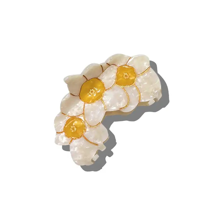 Solar Eclipse Eco-Friendly Handpainted Narcissus Flower Hair Claw Clip