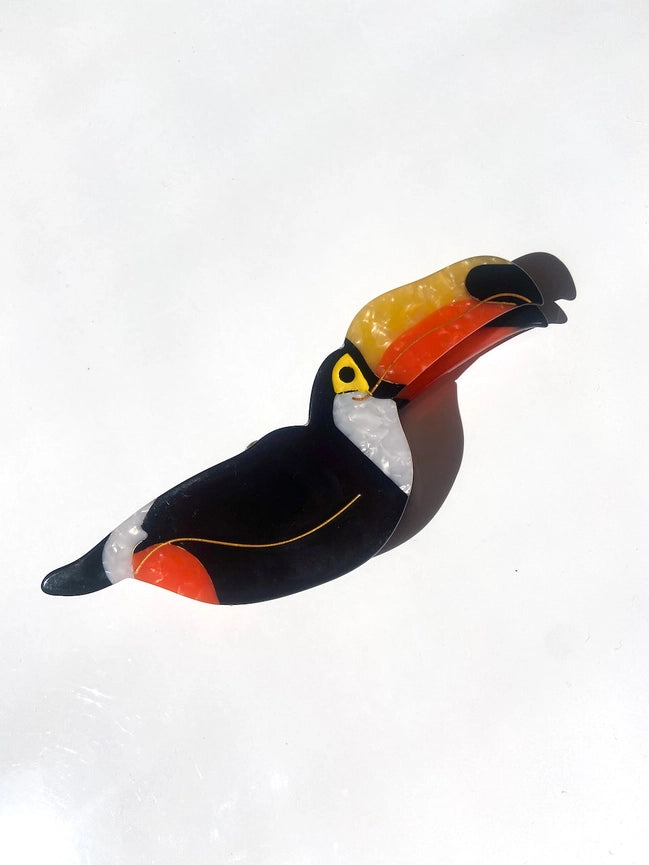 Solar Eclipse Eco-Friendly Handpainted Toucan Bird Hair Claw Clip