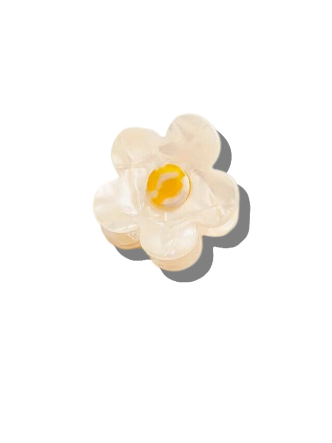 Solar Eclipse Eco-Friendly Handpainted White Daisy Flower Hair Claw Clip