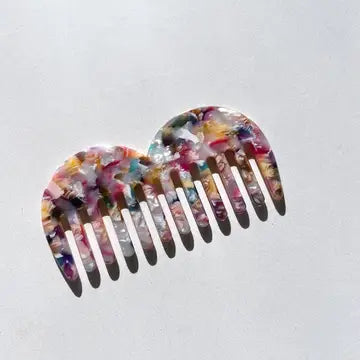 Solar Eclipse Eco-Friendly Wide Tooth Acetate Detangling Comb - Multi Tortoise
