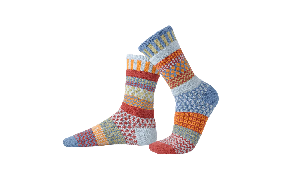 Solmate Socks Mismatched Eco-Friendly Crew Socks - Fig