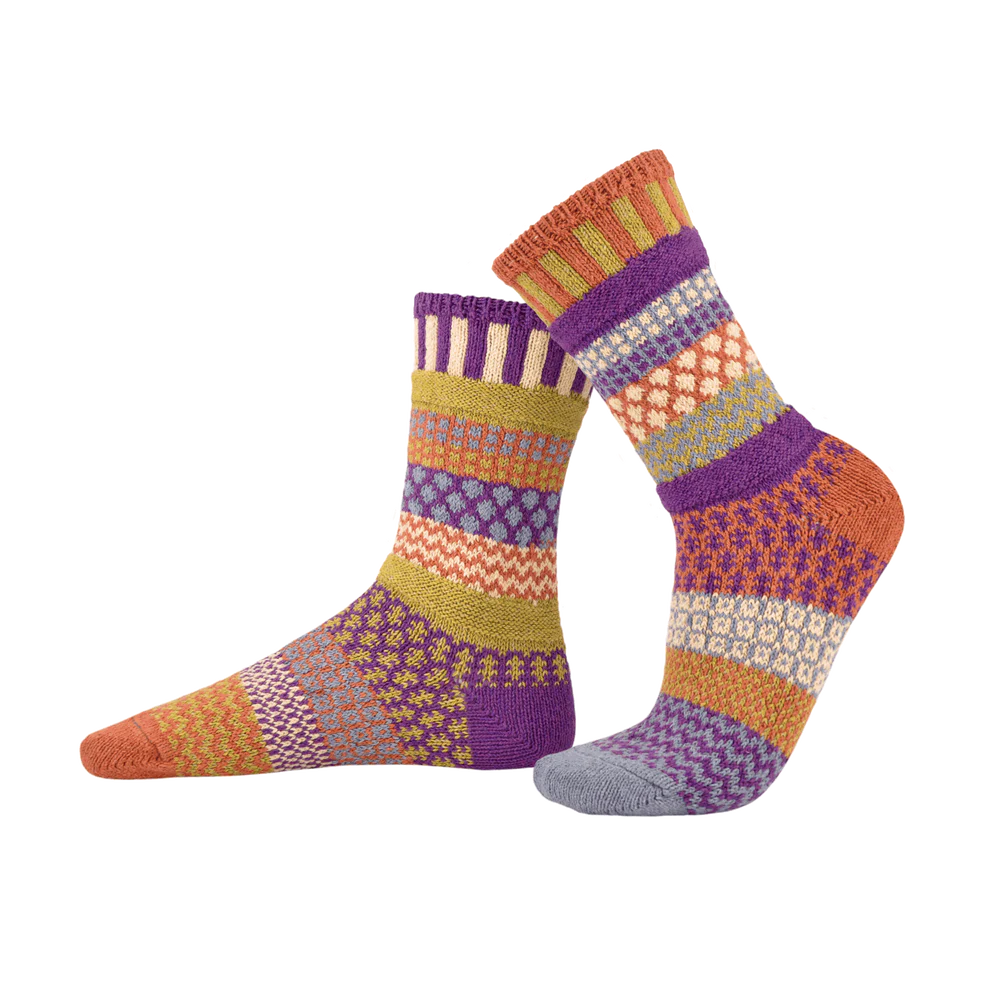 Solmate Socks Mismatched Eco-Friendly Crew Socks - Hazel