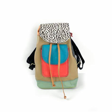 Soruka Upcycled Leather Olive Print Backpack – Terra Shepherd