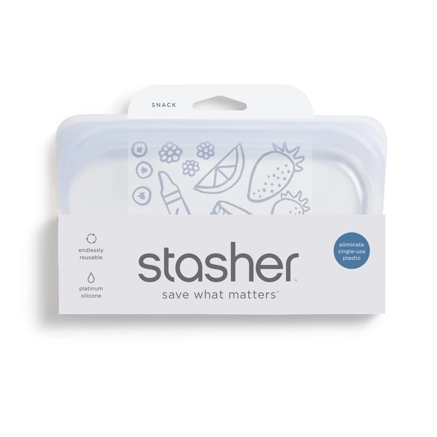 Stasher Reusable Silicone Snack Size Container Bag - Clear