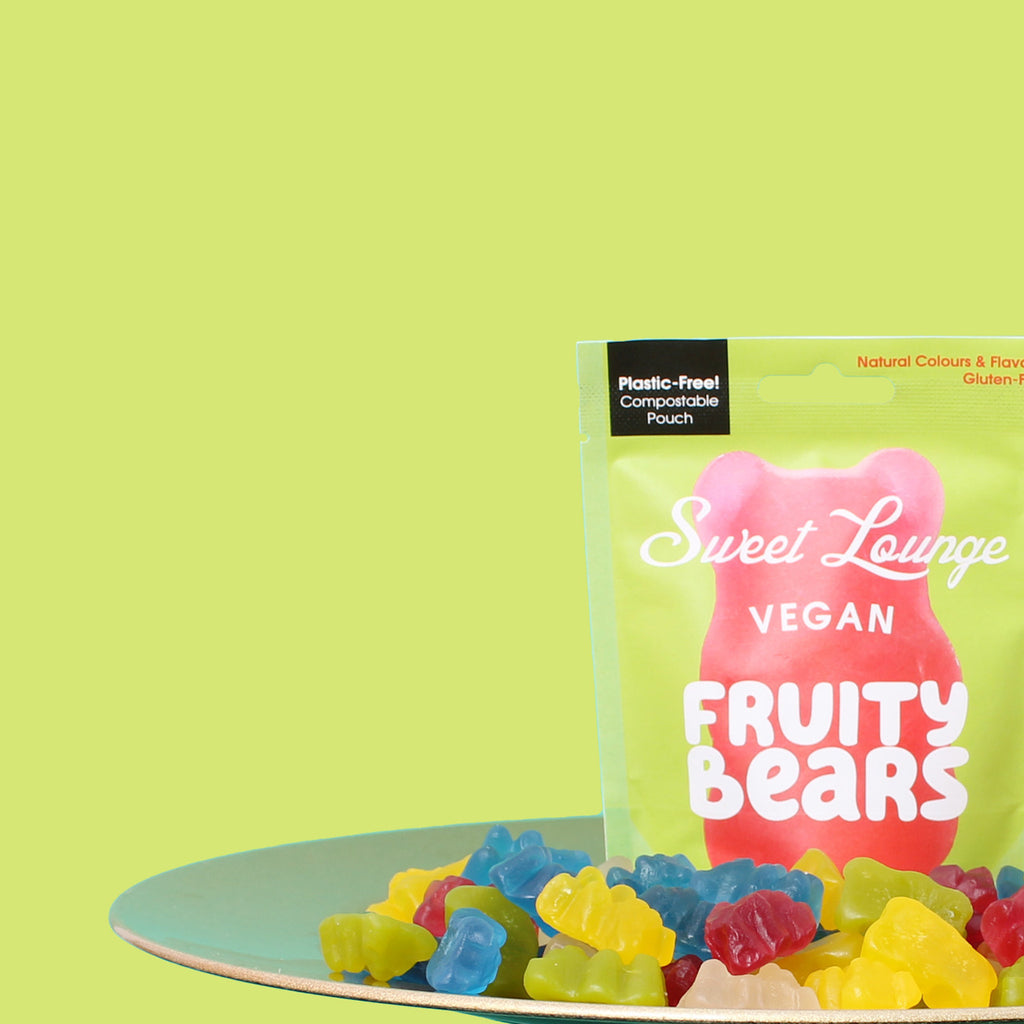Sweet Lounge Plastic-Free Vegan Fruity Bears in Assorted Flavors