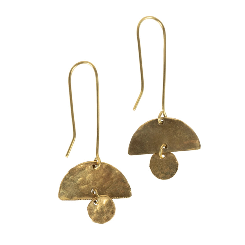 Ten Thousand Villages Handcrafted Plastic Free Half-Moon Dangle Earrings