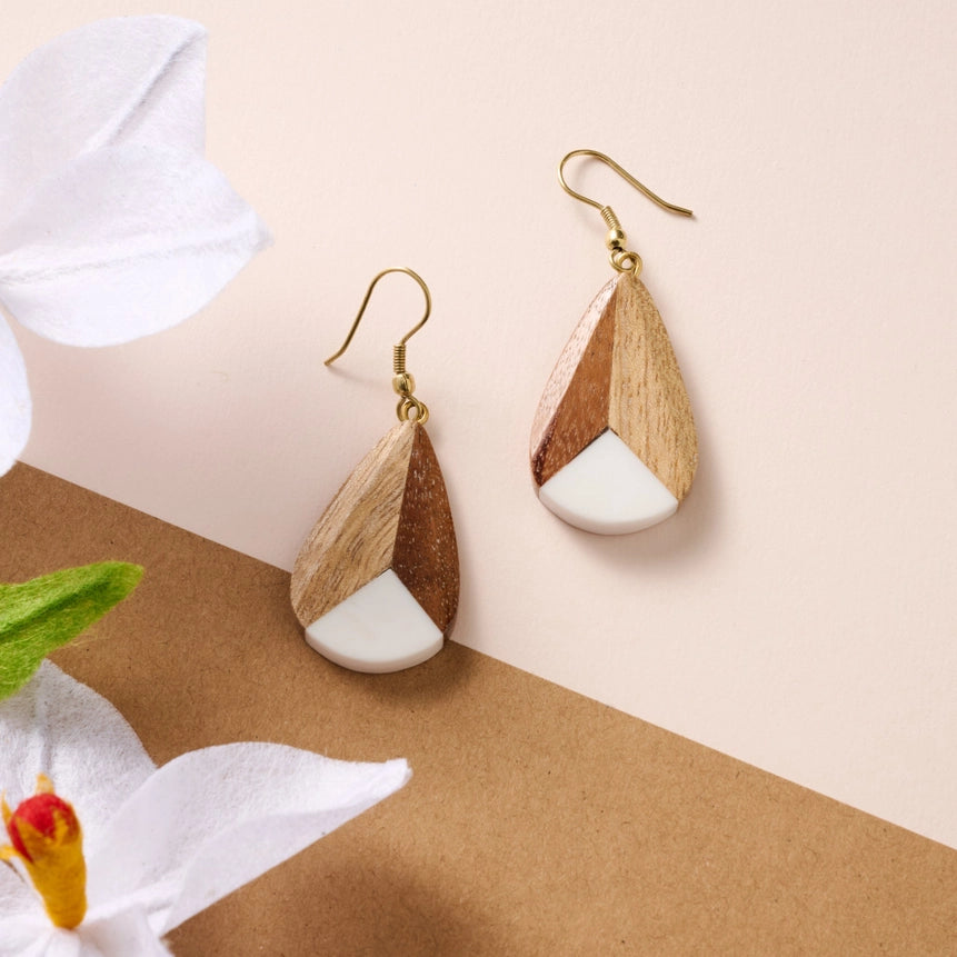 Ten Thousand Villages Handcrafted Theen Teardrop Statement Earrings