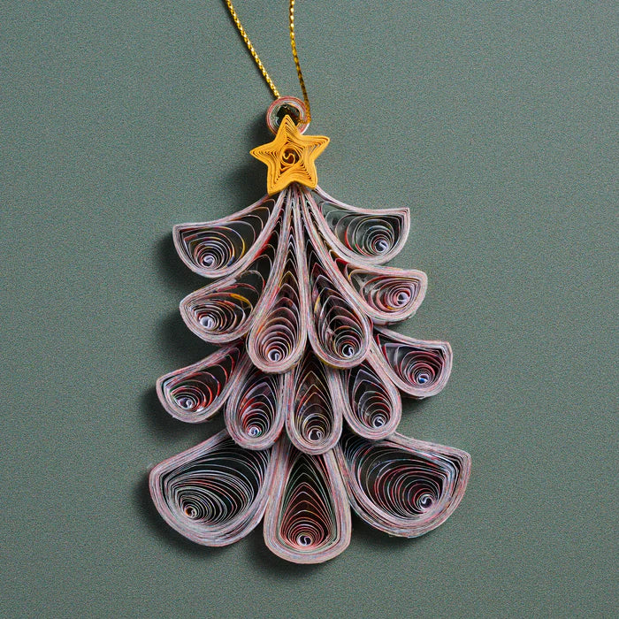 Ten Thousand Villages Handmade Quill Fancy Tree Ornament