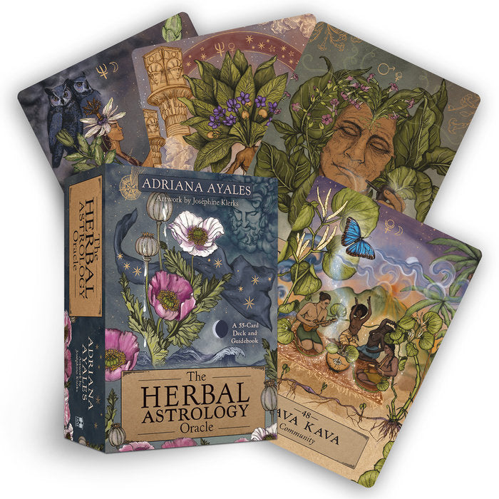 The Herbal Astrology Oracle Card Deck and Guidebook by Adriana Ayales and Illustrated by Josephine Klerks