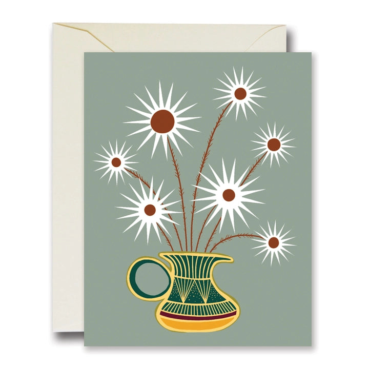 The Rainbow Vision Greeting Card - Friendly Flowers Gray