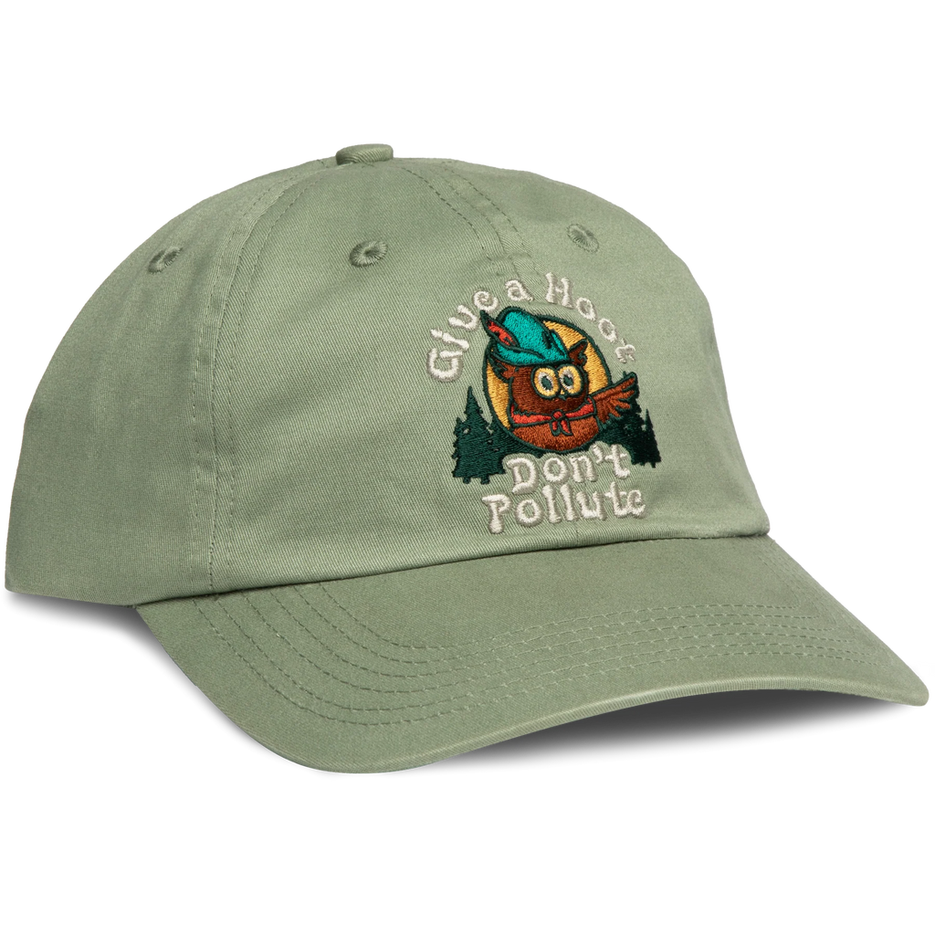 The Landmark Project Give A Hoot Don't Pollute YOUTH 6-Panel Hat - Mint