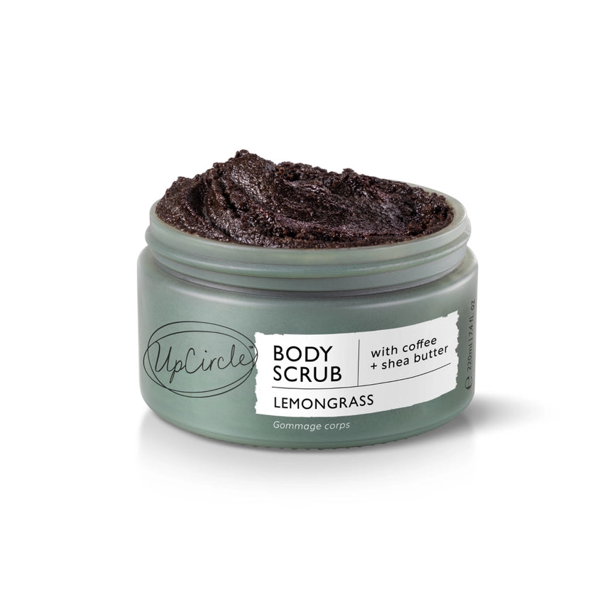 UpCircle Beauty Lemongrass Body Scrub with Coffee + Shea Butter Exfoliant for Dry Skin