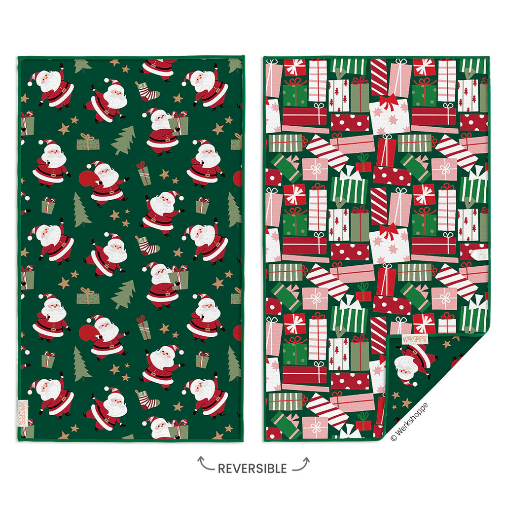 WerkShoppe Santa's Gifts Christmas Microfiber Kitchen Towel