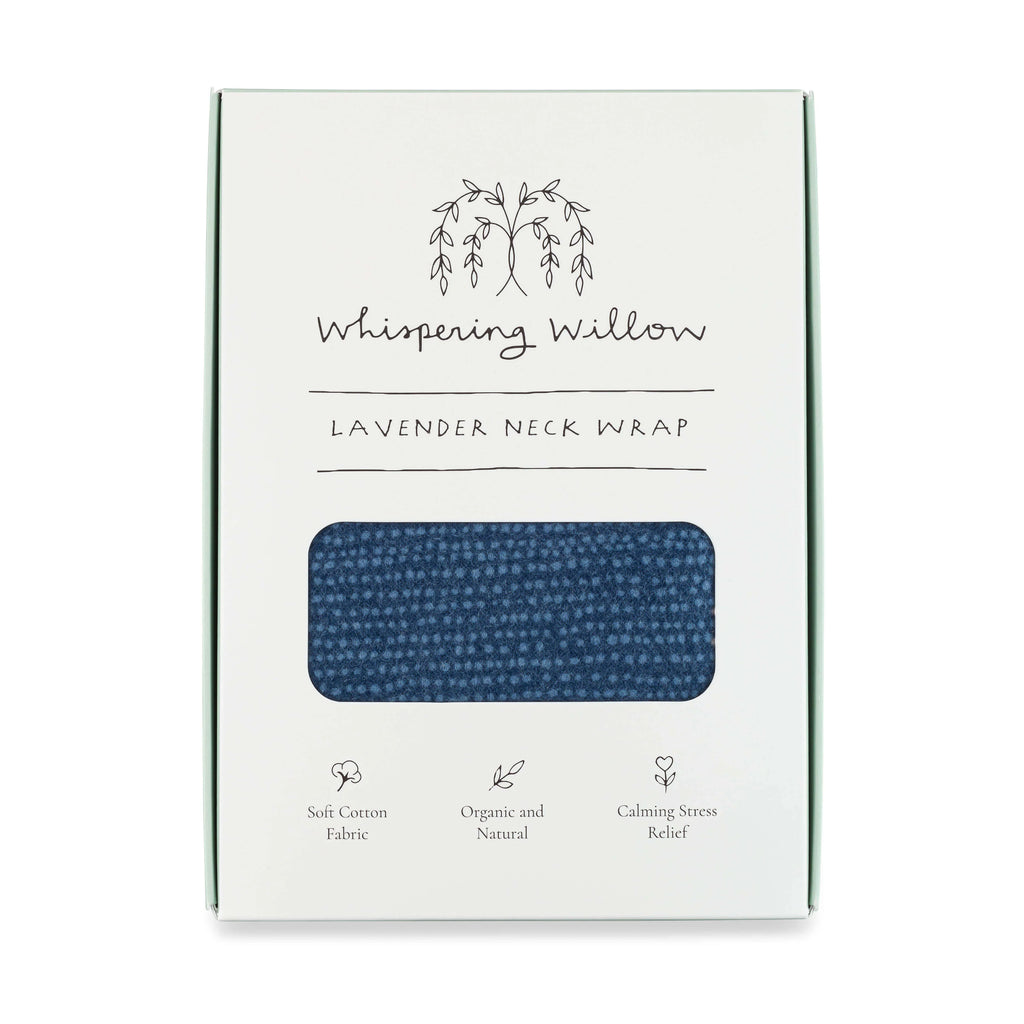 Whispering Willow Muscle Therapy Relaxation Lavender and Flax Seed Neck Wrap - Deep Blue