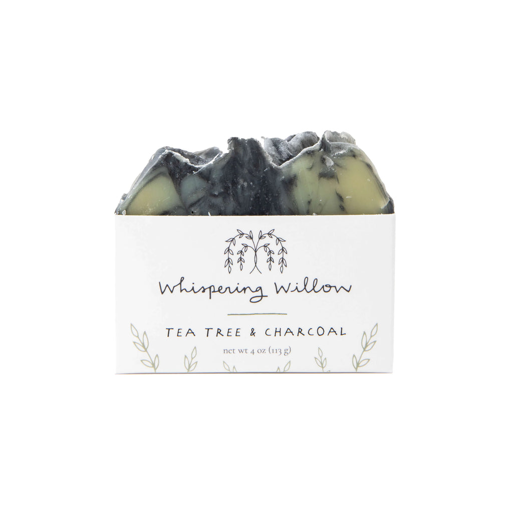 Whispering Willow Natural Aromatic Tea Tree With Charcoal Bar Soap