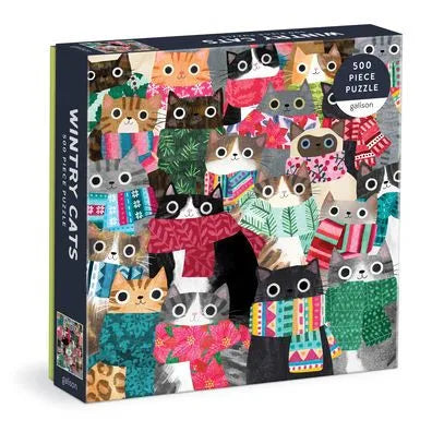 Wintery Cats 500 Piece Jigsaw Puzzle