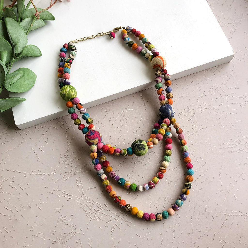 WorldFinds Fair Trade Handmade Kantha Society Necklace