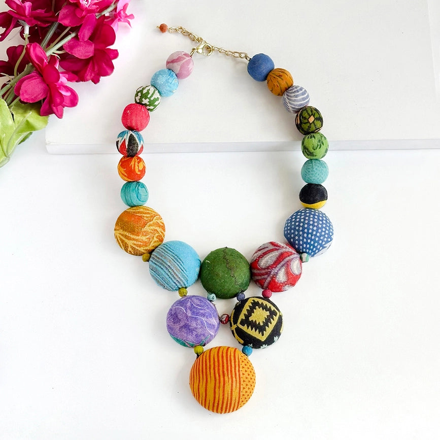 WorldFinds Handmade Fair Trade Beaded Kantha Bead Paloma Necklace