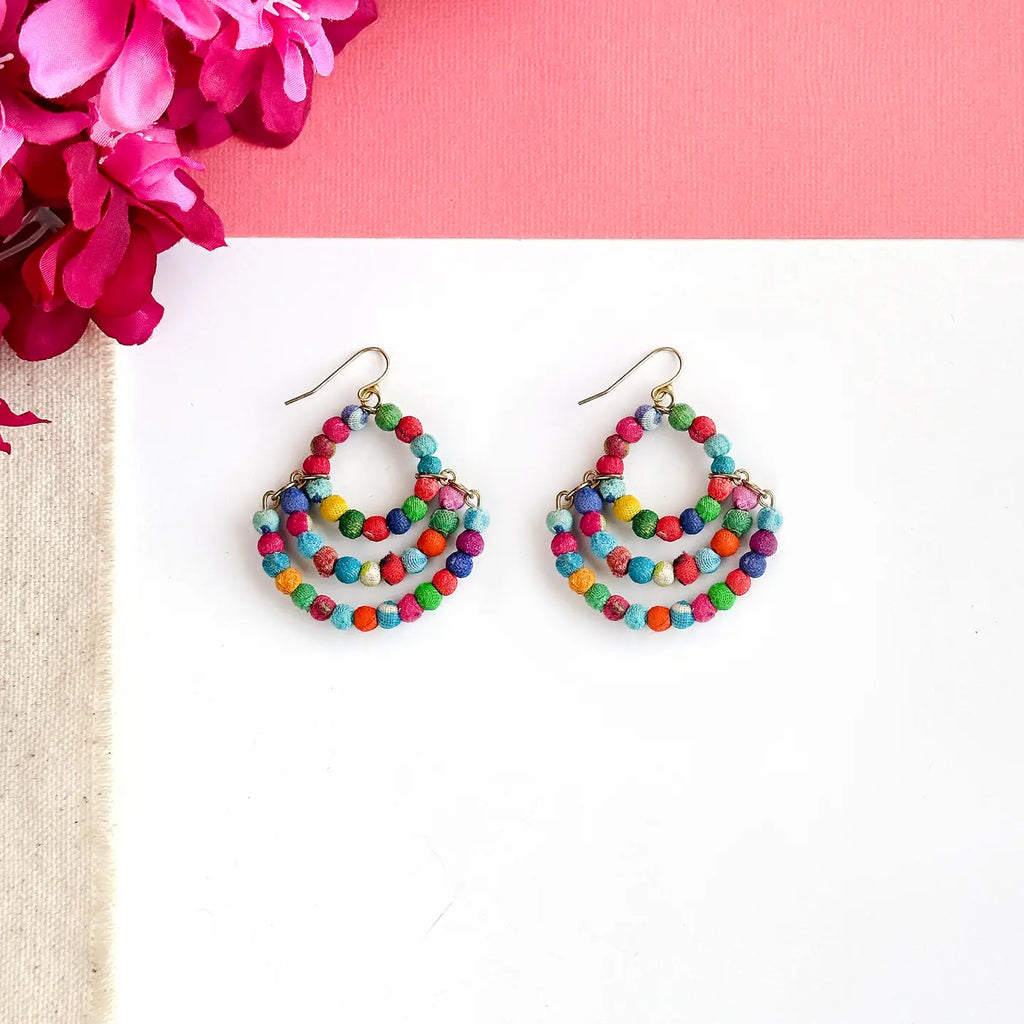 WorldFinds Handmade Fair Trade Kantha Milieu Cressida Earrings