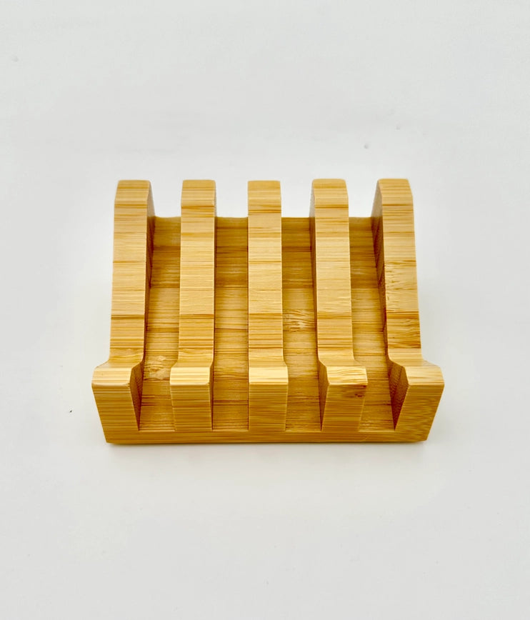 Zefiro Package Free Compostable Large Slanted Wooden Soap Dish 