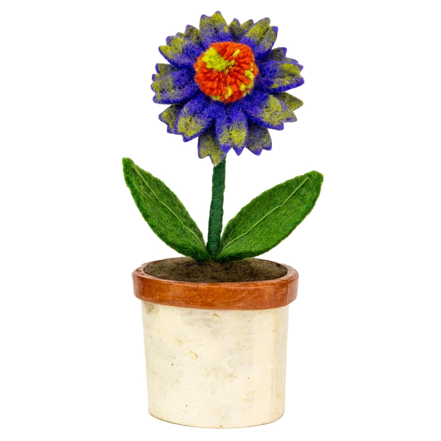 dZi Handmade Fair Trade Handcrafted Cone Flower Potted Plant