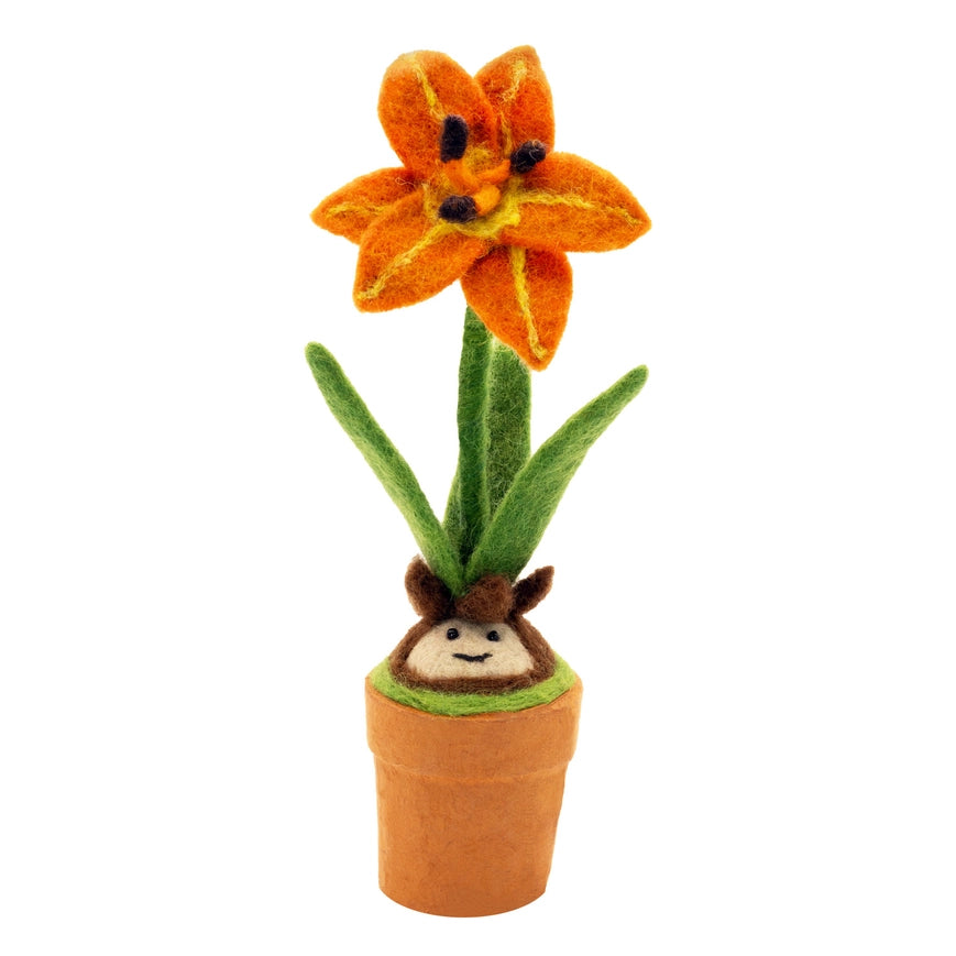 dZi Handmade Fair Trade Handcrafted Day Lily Blossom Potted Plant
