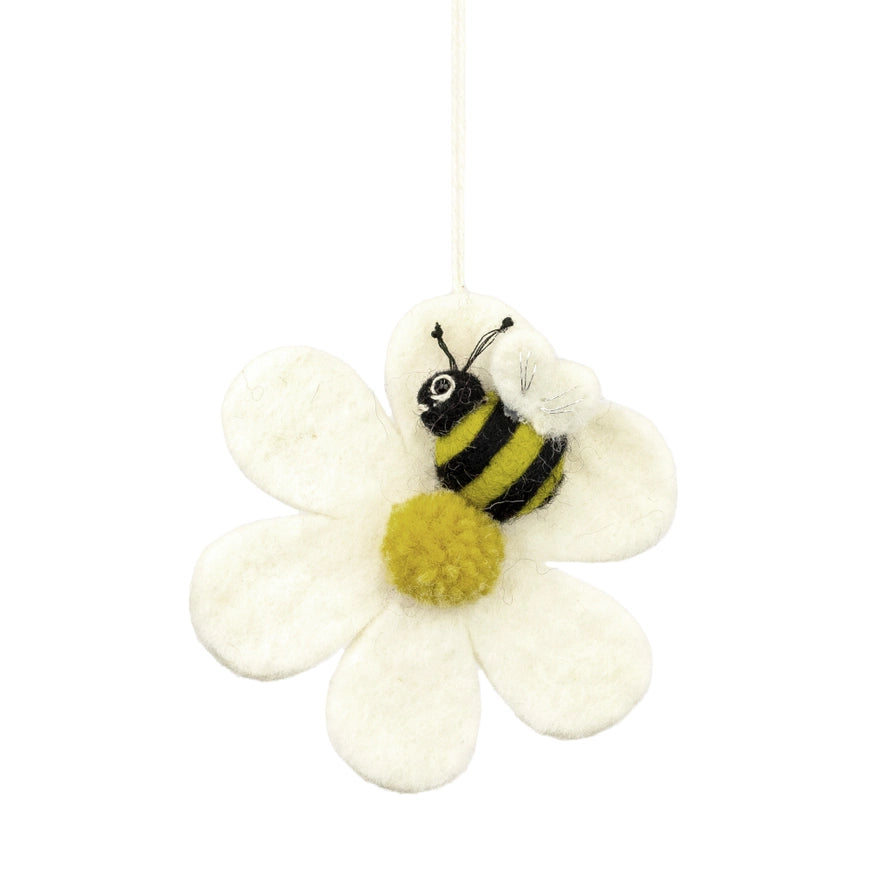 dZi Handmade Fair Trade Handcrafted Ornament - Bee Bloom Daisy