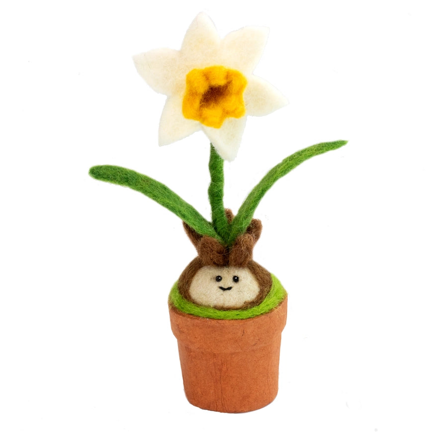 dZi Handmade Fair Trade Handecrafted Daffodil Blossom Potted Plant