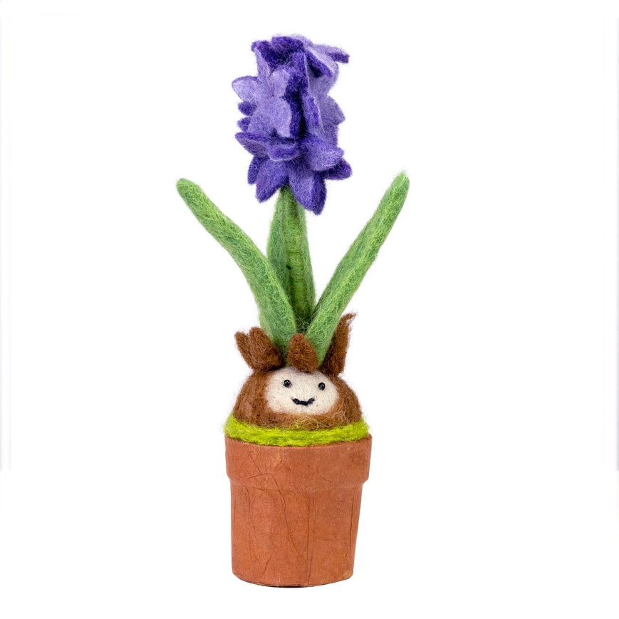 dZi Handmade Fair Trade Handecrafted Hyacinth Blossom Potted Plant
