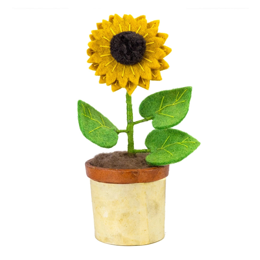 dZi Handmade Fair Trade Handecrafted Sunflower Potted Plant