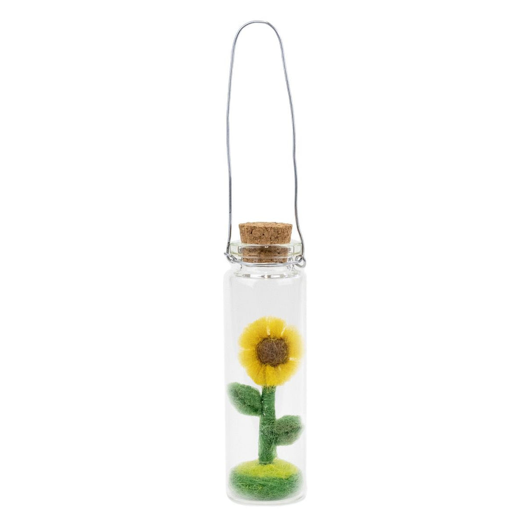dZi Handmade Fair Trade Ornament - Sunflower Bottle