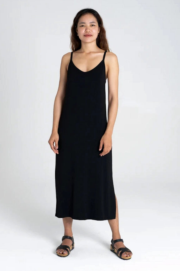 tonlé Black Cotton Jersey Singlet Maxi Dress
