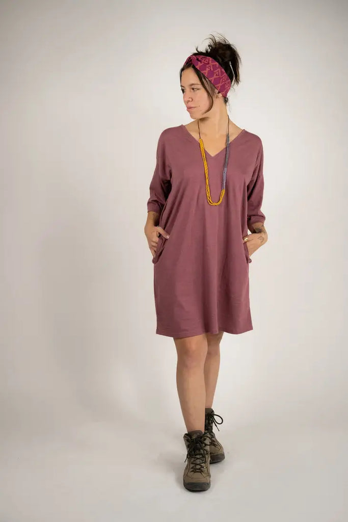 tonlé Zero Waste Fashion Relaxed Veha T-Shirt Dress - Rose Taupe Jersey