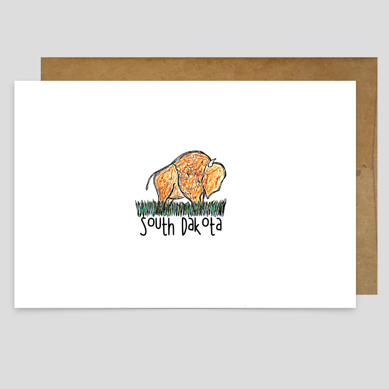 Kevin & Kaia Greeting Card - South Dakota Buffalo