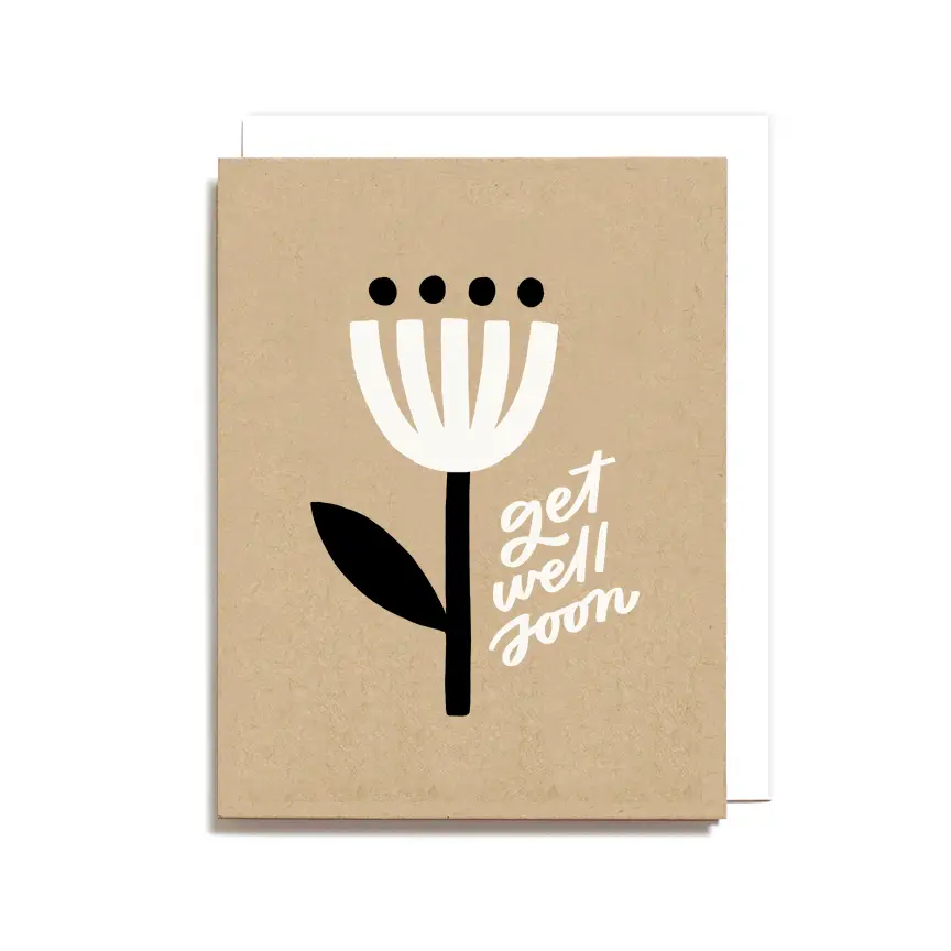 Worthwhile Paper Card - Get Well Soon Minimal Flower