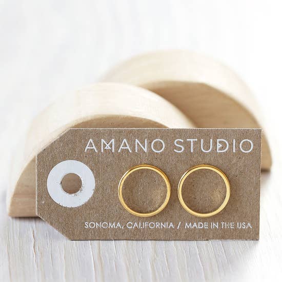 Amano Studio Jewelry Gold Modern Circle Stud Earrings