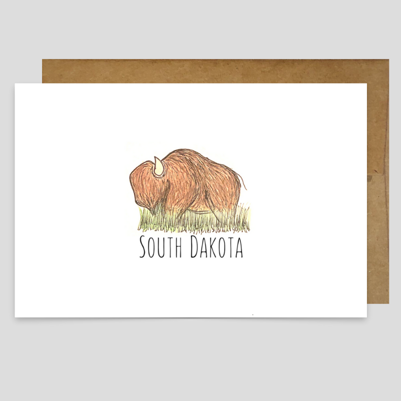 Kevin & Kaia Greeting Card - Buffalo of South Dakota