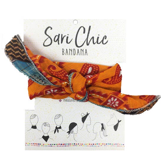 WorldFinds Handmade Repurposed Sari Chic Bandana