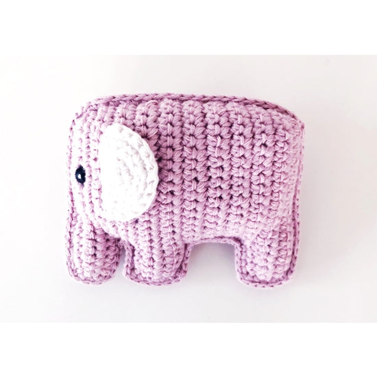 Pebble Elephant Rattle - Pink