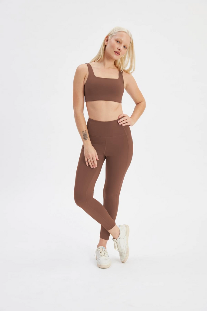 Brown Compressive High-Rise Leggings by Girlfriend Collective on Sale