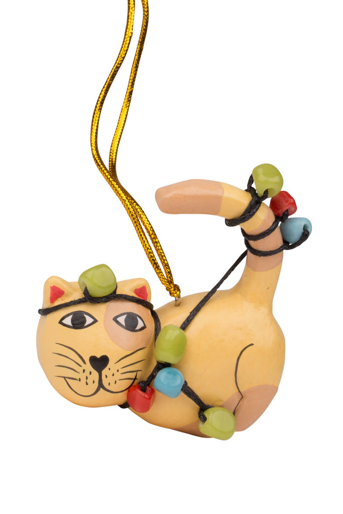 Ten Thousand Villages Tangled Up Cat Ornament