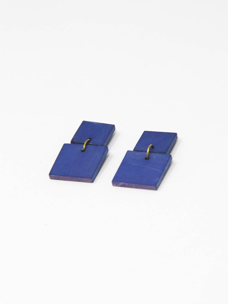 Rover and Kin Square Marble Clay Geometric Earrings