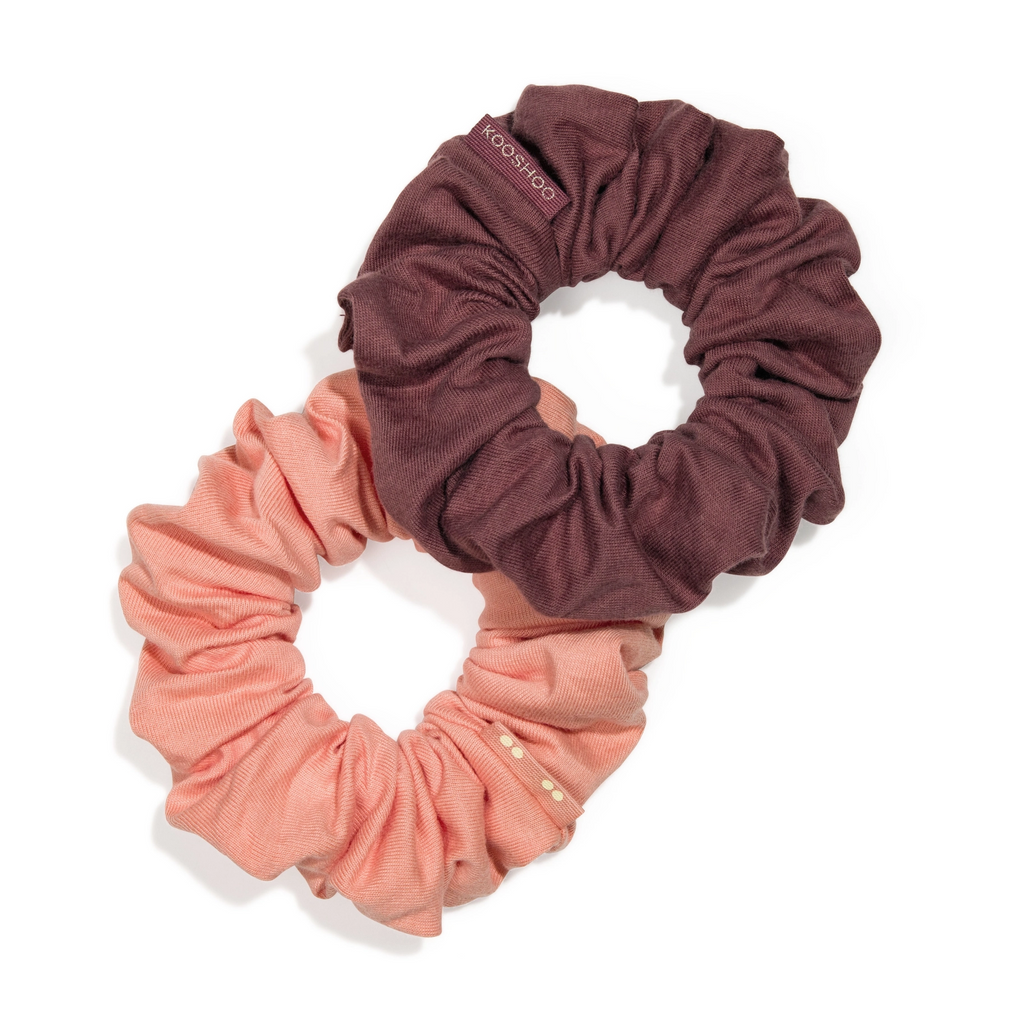 Kooshoo Plastic-Free Scrunchies - Coral/Rose