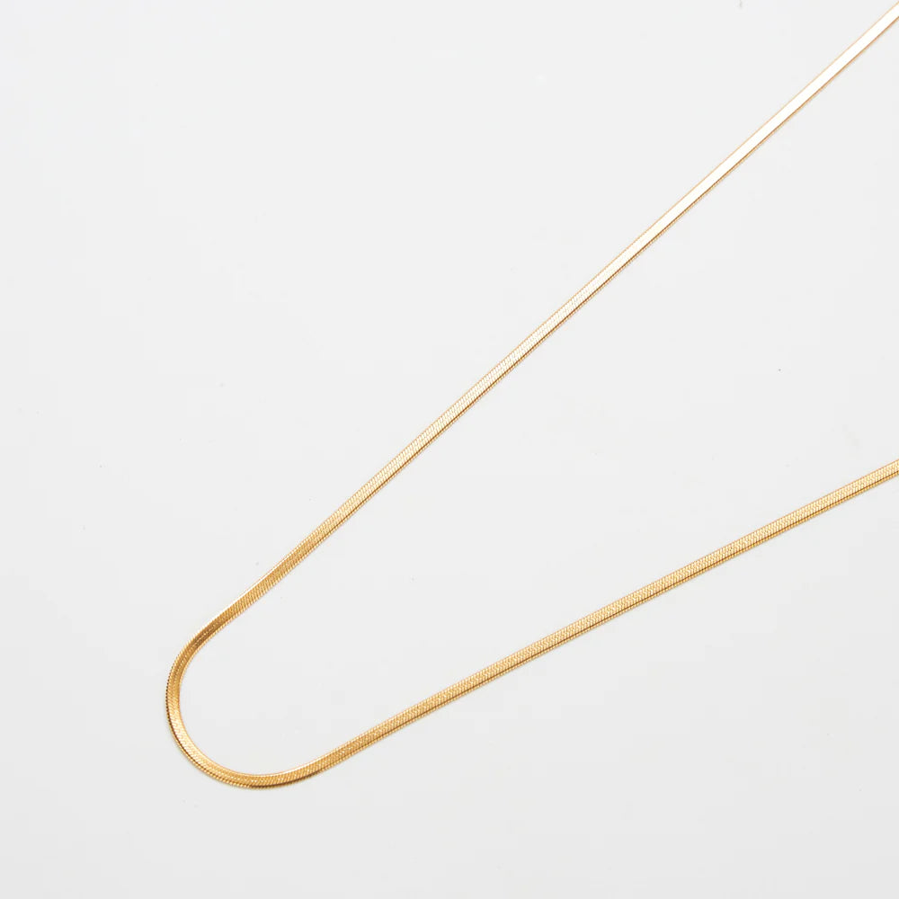 Admiral Row Gold Ultra Thin Herringbone Delicate Necklace