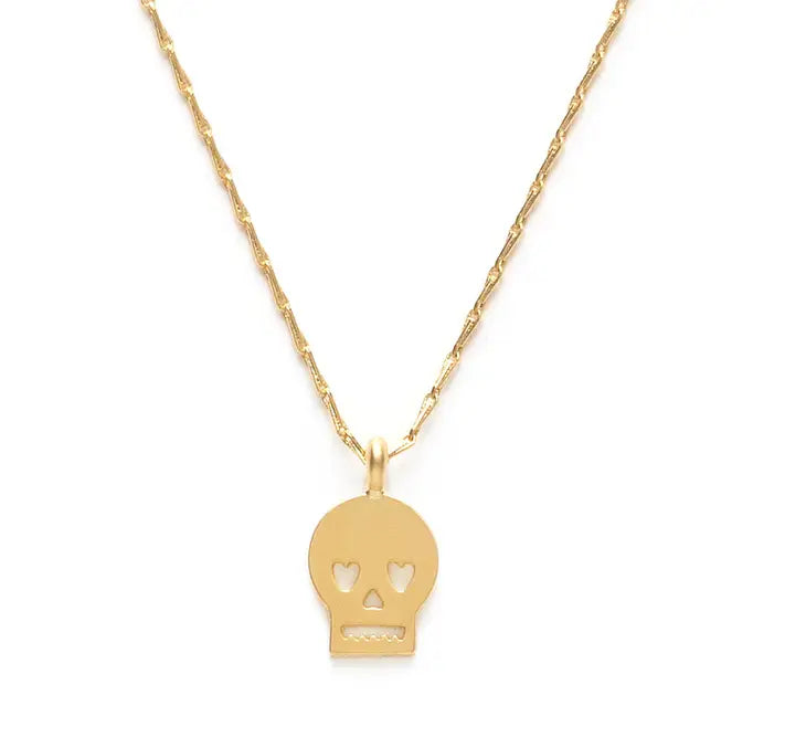 Amano Studio Jewelry Gold Tiny Skull Necklace - Minimalist Jewelry