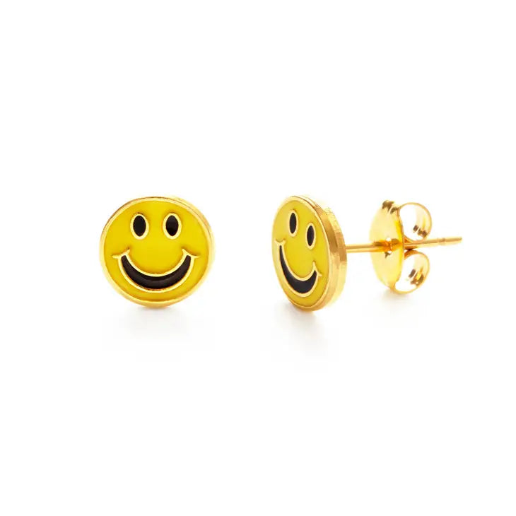 Amano Studio Jewelry 70s Smiley Face Stud Earrings