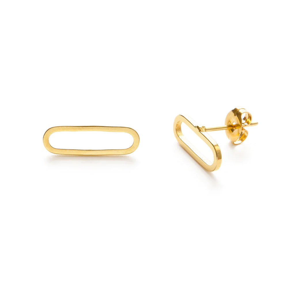 Amano Studio Jewelry Gold Mod Oval Stud Earrings