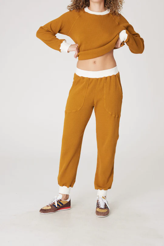 Back Beat Co. Organic Cotton Waffle Pant in Ginger