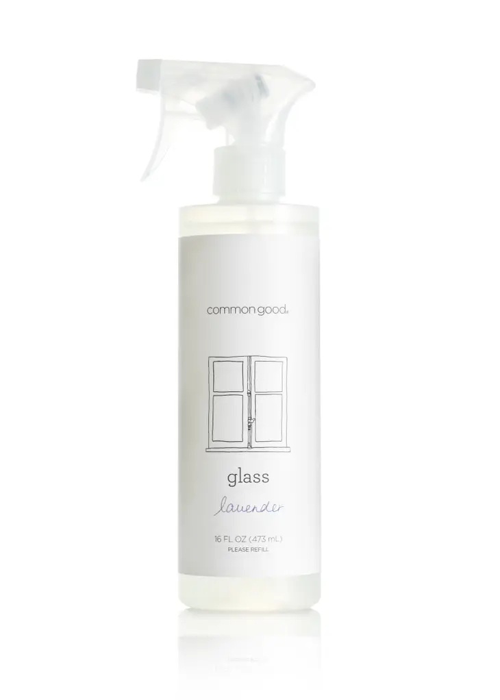 Common Good Glass and Mirror Cleaner with 16oz Refillable Bottle