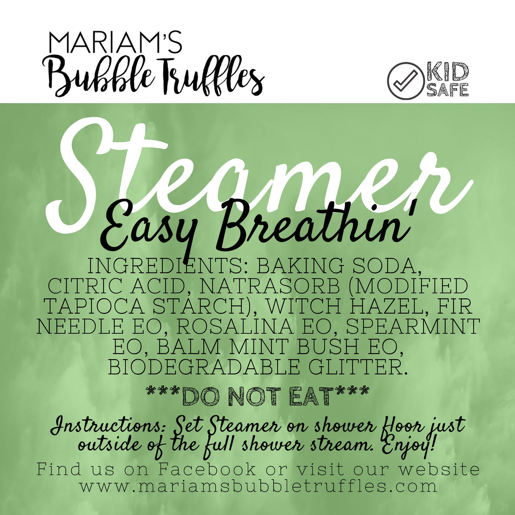 Mariam's Bubble Truffles - Easy Breathin' Shower Steamers
